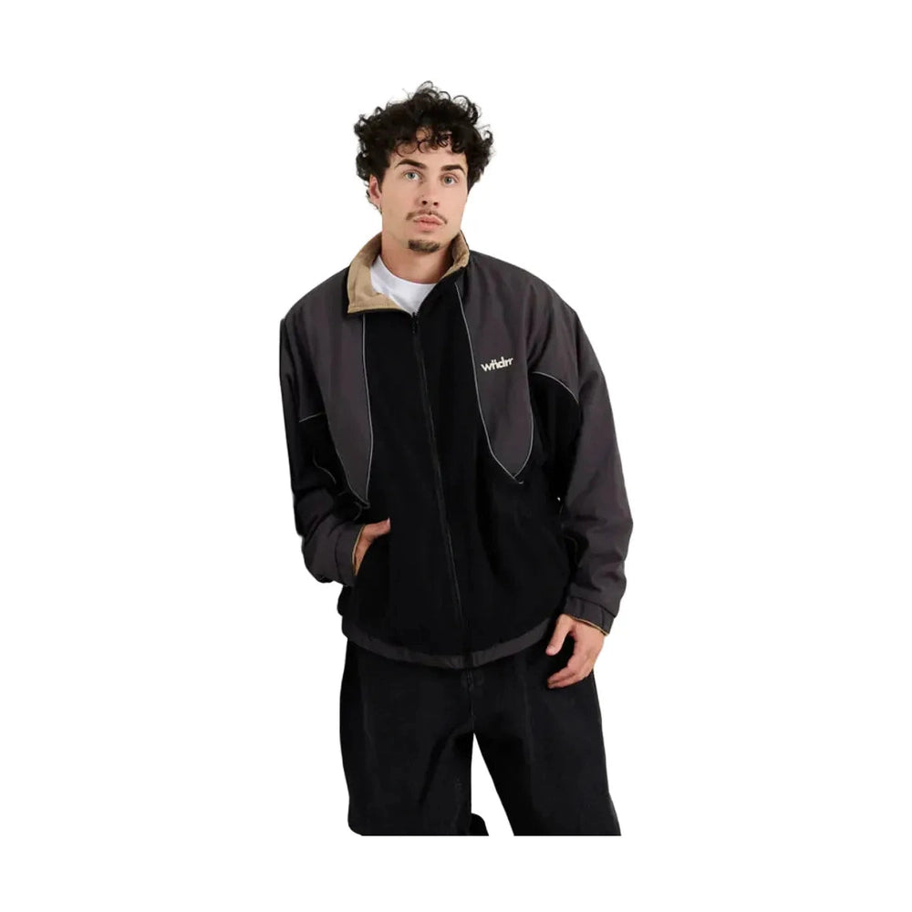 WNDRR Le Monde Reversable Fleece Jacket - Black / Moon Grey