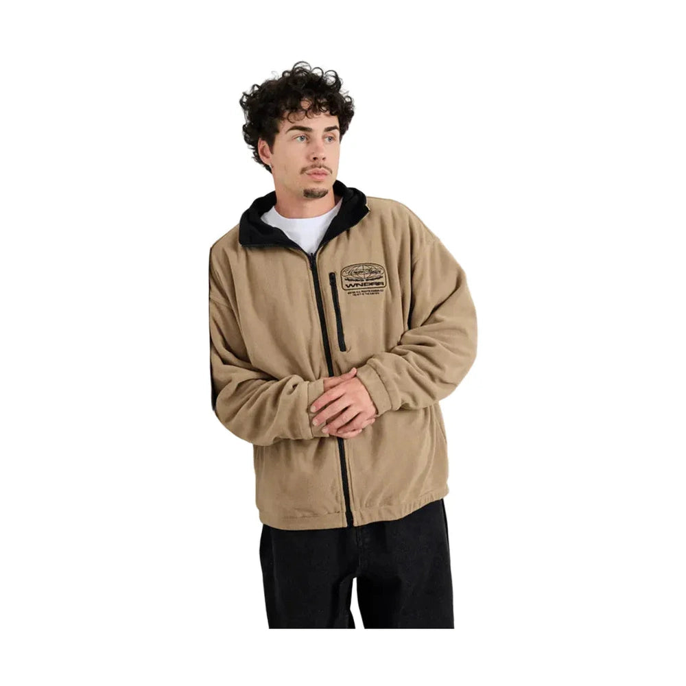 WNDRR Le Monde Reversable Fleece Jacket - Black / Moon Grey