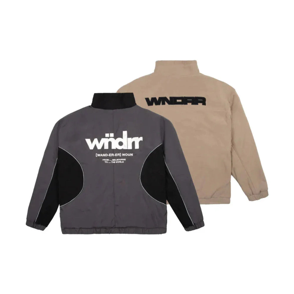 WNDRR Le Monde Reversable Fleece Jacket - Black / Moon Grey