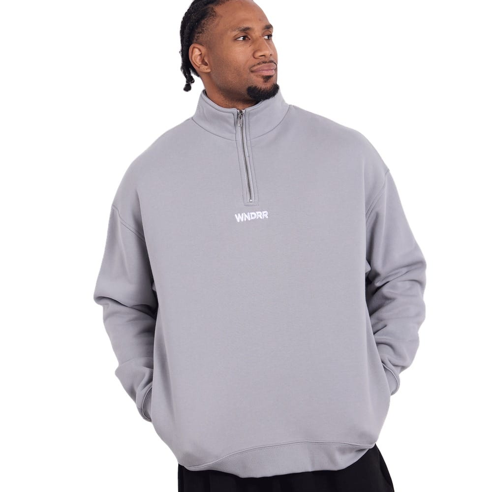 WNDRR Nimbus 1/4 ZIP Sweat - Cement Grey