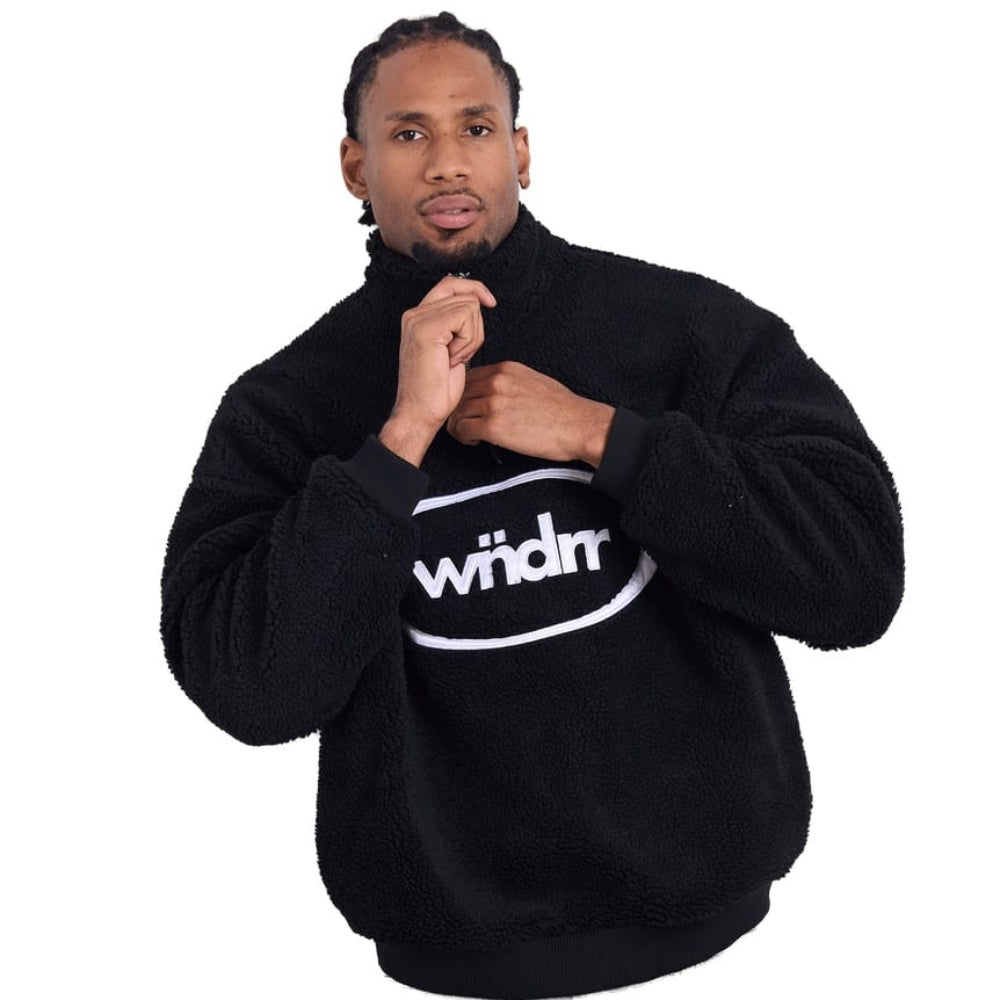 WNDRR Orbit 1/4 Zip Sherpa Fleece - Black