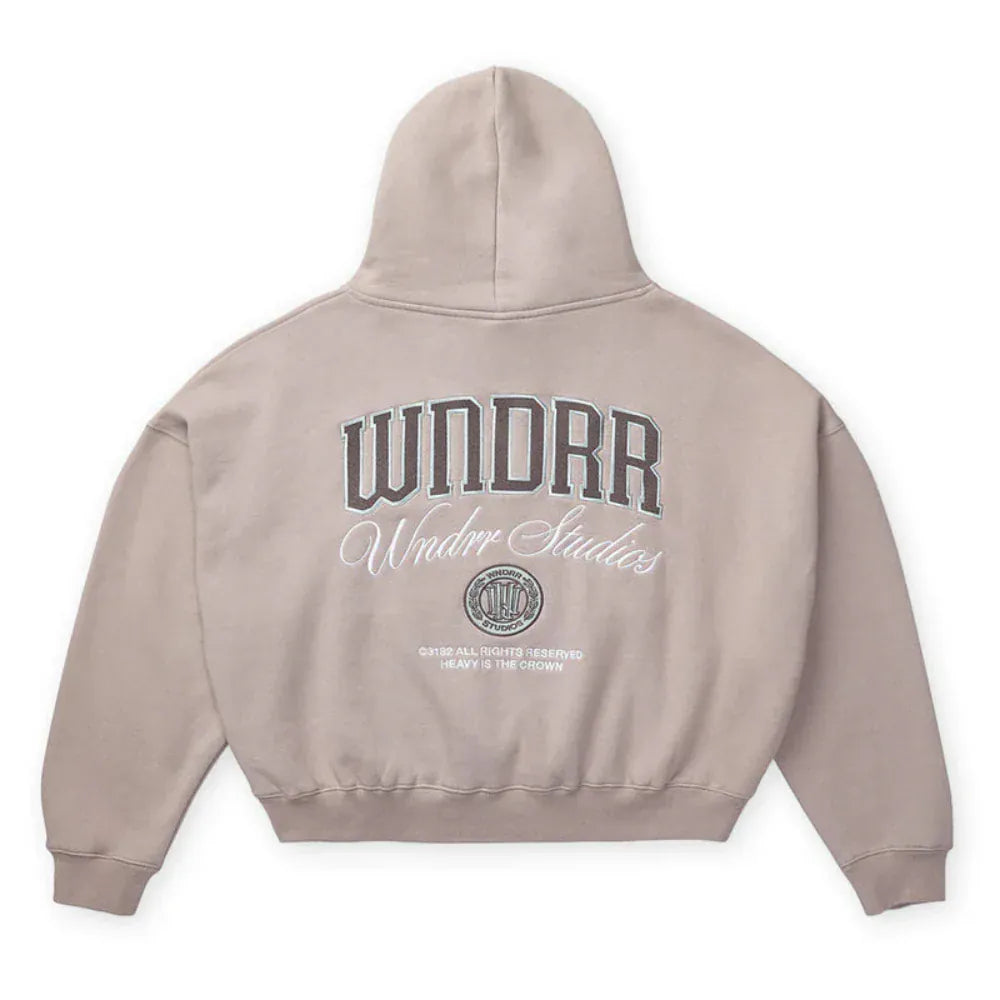 WNDRR Pavilion Cropped Hood Sweat - Moon Grey