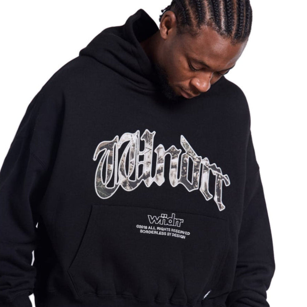 WNDRR Rogue Box Fit Hood Sweat - Black