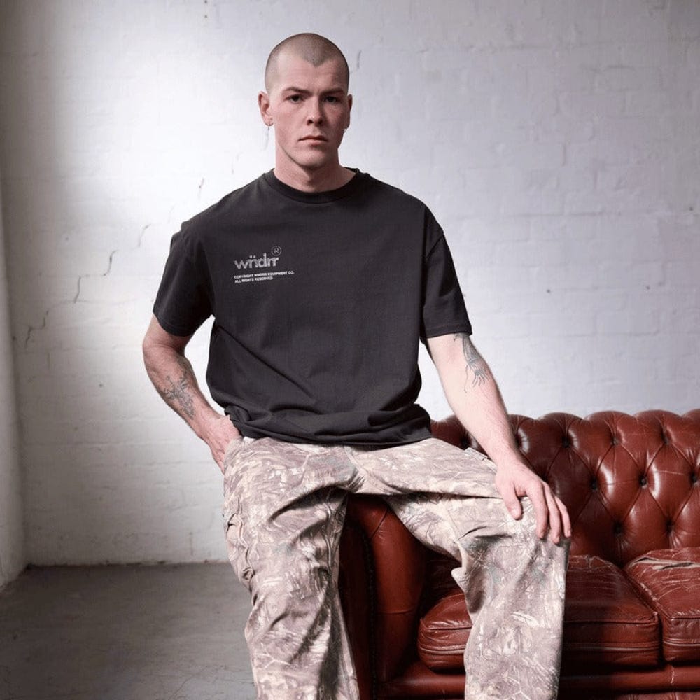 WNDRR Syndicate Box Fit Tee - Faded Black