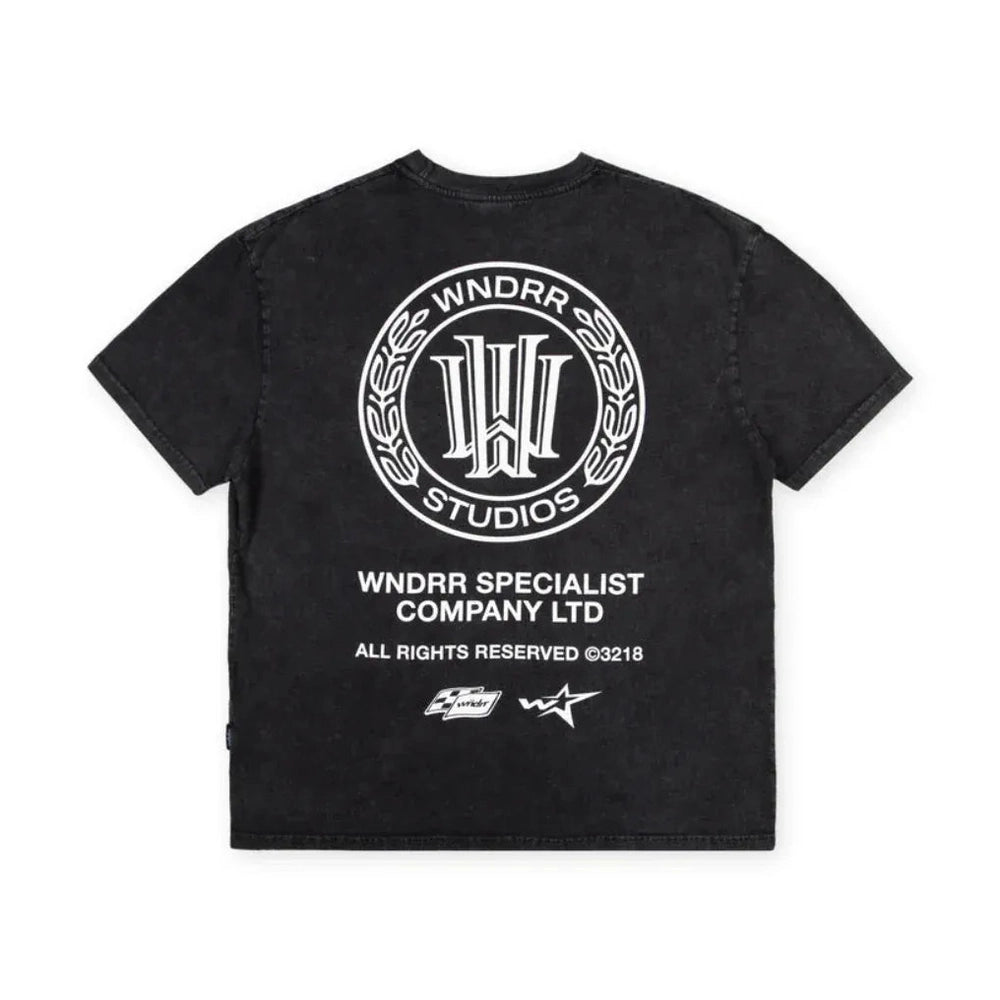 WNDRR Velocity Box Fit Tee - Washed Black