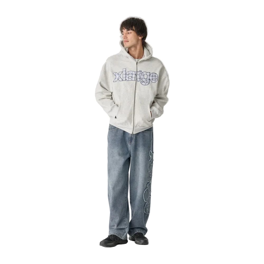 XLarge Eli Plaid Gorilla Fit Zip Hoodie - Snow Marle