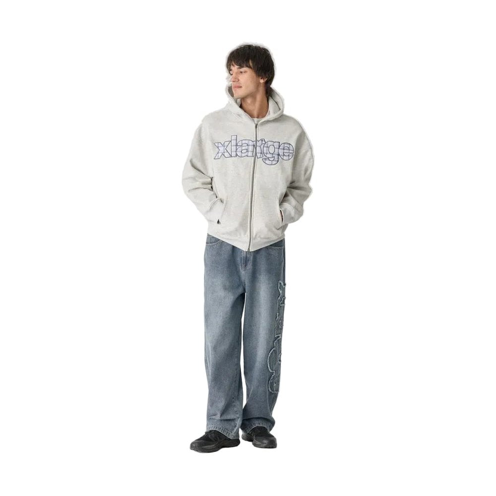 XLarge Eli Plaid Gorilla Fit Zip Hoodie - Snow Marle
