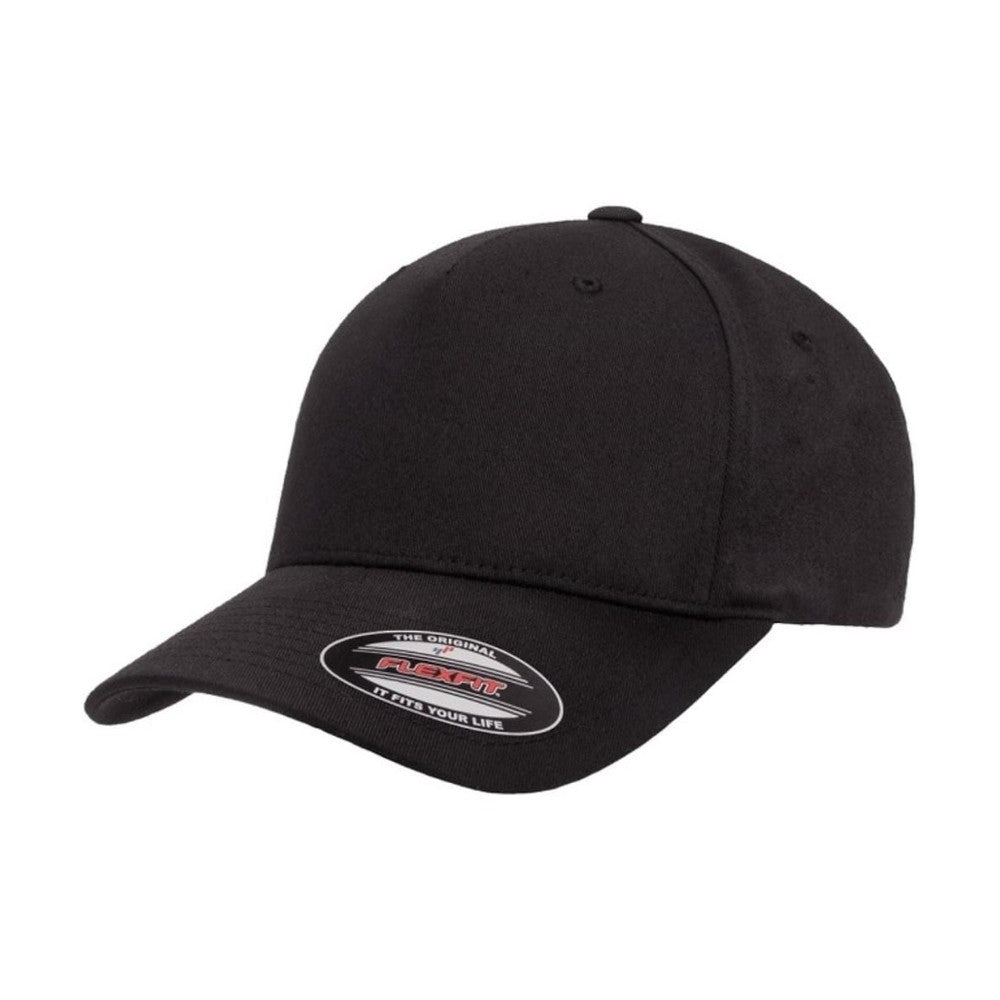 Flexfit Hexa 5 Panel Fitted Cap - Black