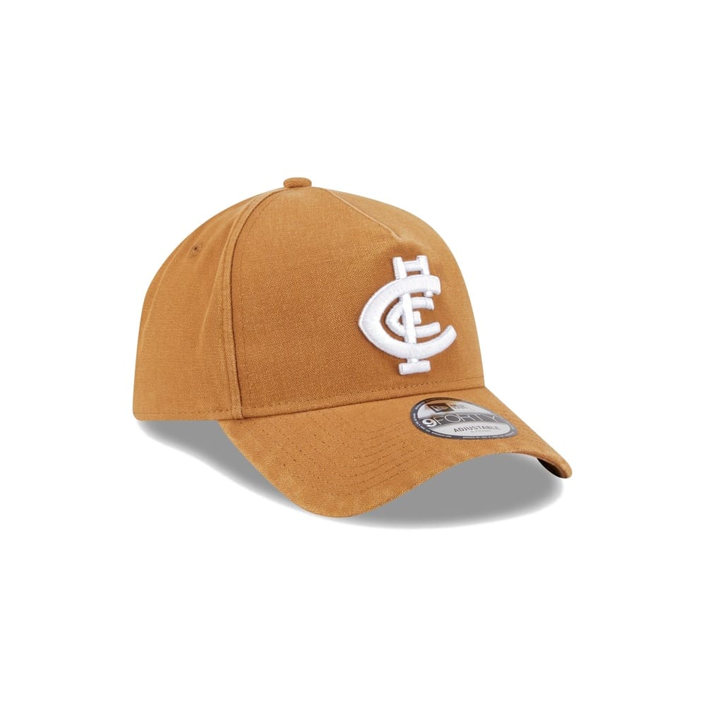 New Era 9FORTY AFL26 Canvas A-Frame Snapback Carlton Blues - Golden Brown