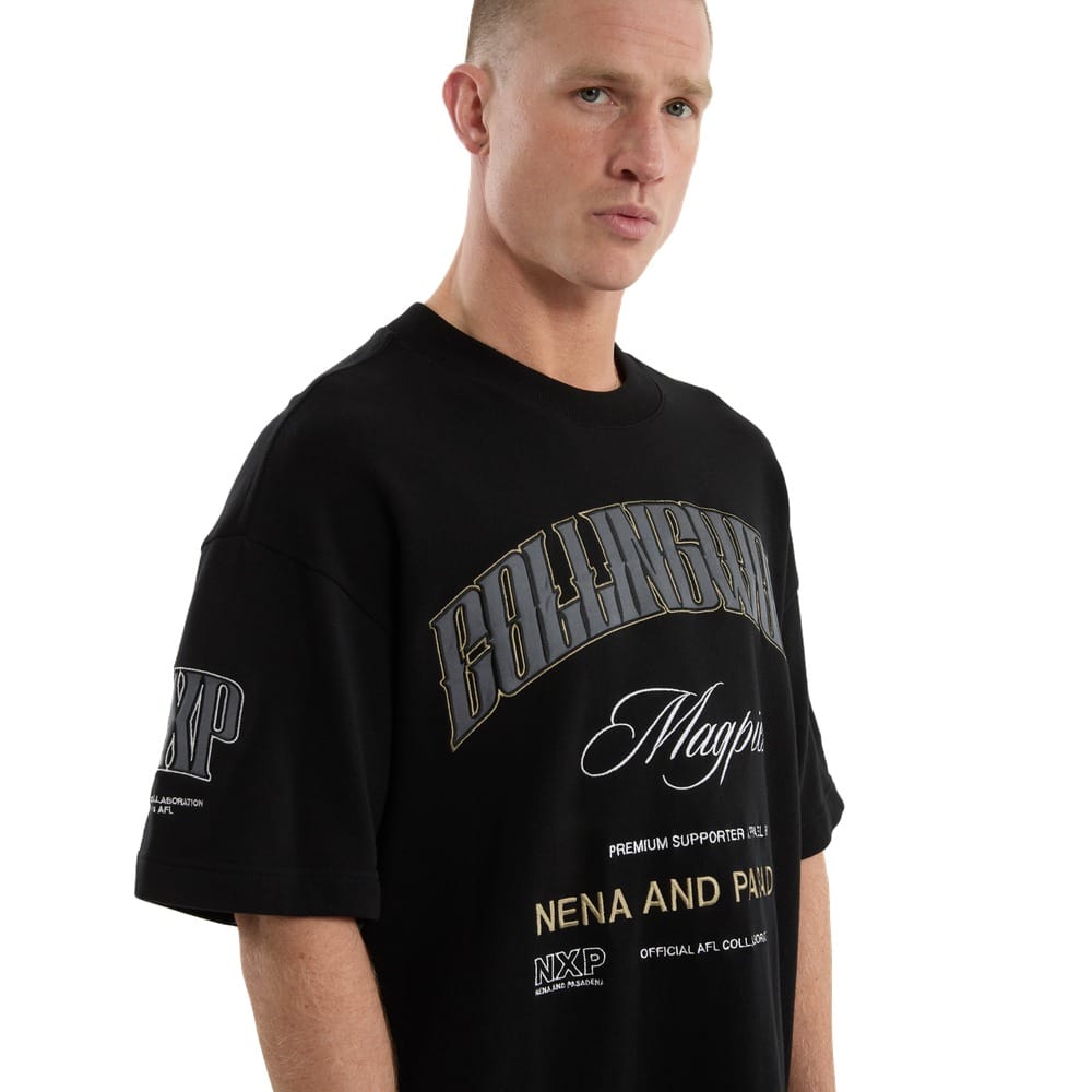 NXP X AFL Collingwood Game-On Loopbk Tee - Jet Black