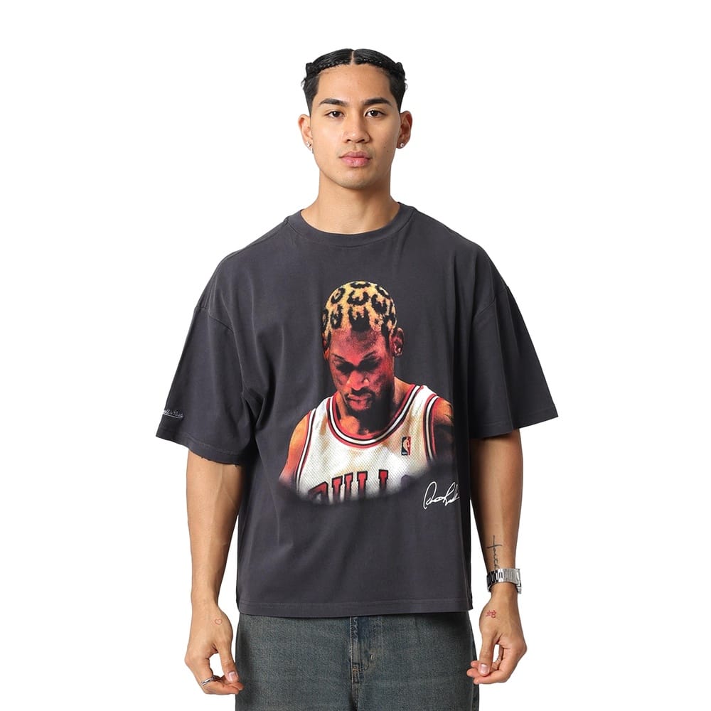 Mitchell & Ness Look Out Tee Dennis Rodman Chicago Bulls - Washed Black