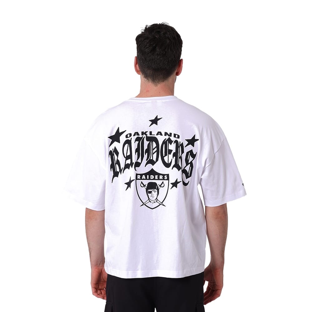 Mitchell & Ness Oakland Raiders Stars & Text Boxy Tee - White