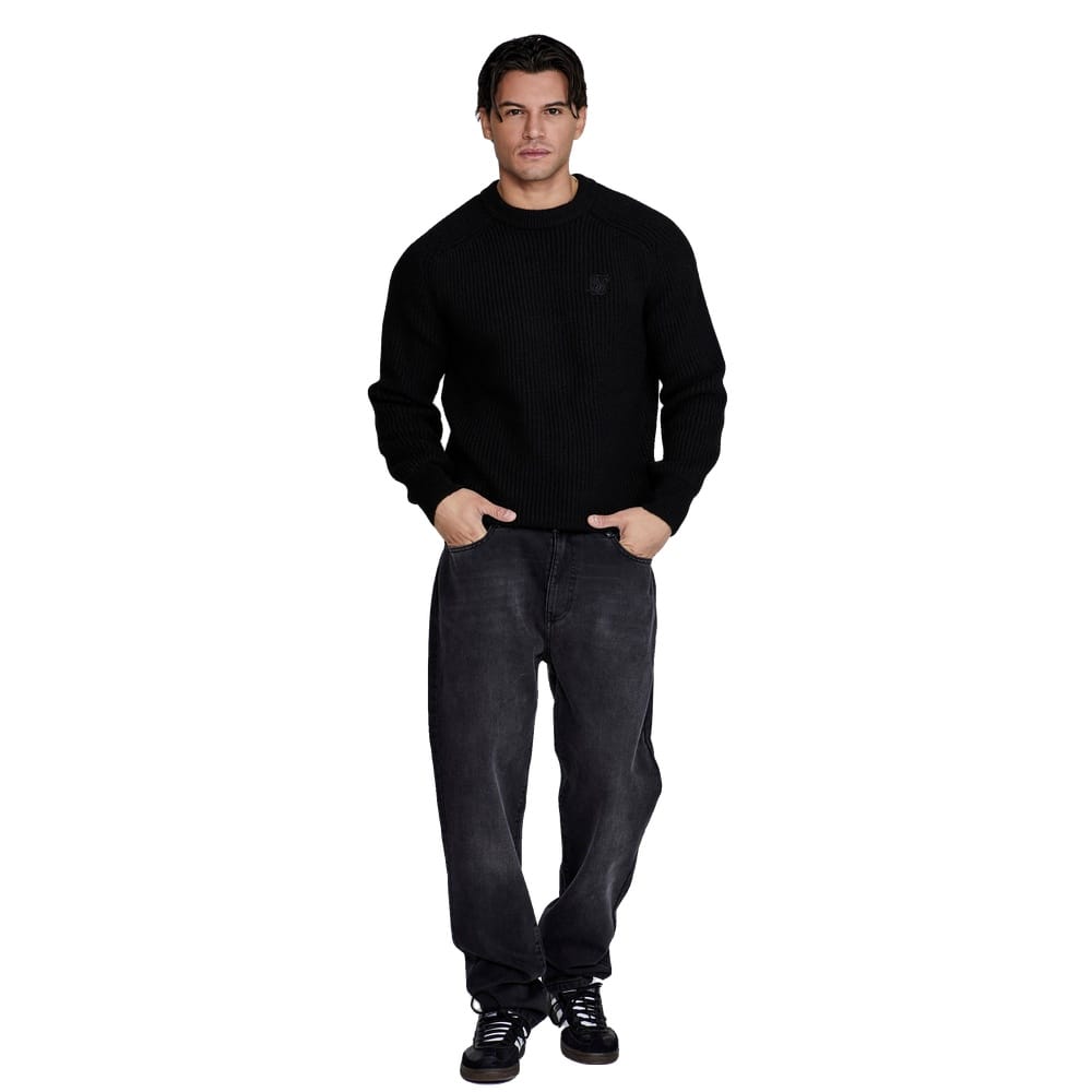 SikSilk Knitted Sweater - Black