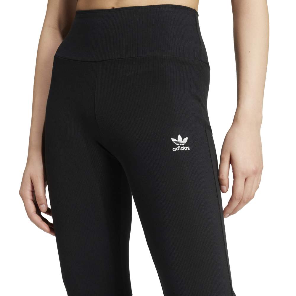 Adidas Womens Essentials Rib Flared Leggings - Black