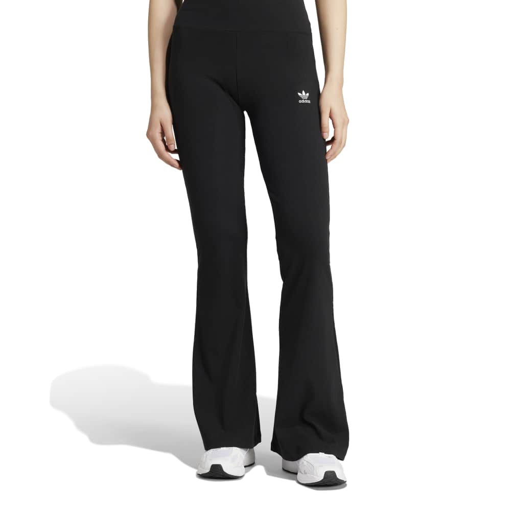 Adidas Womens Essentials Rib Flared Leggings - Black