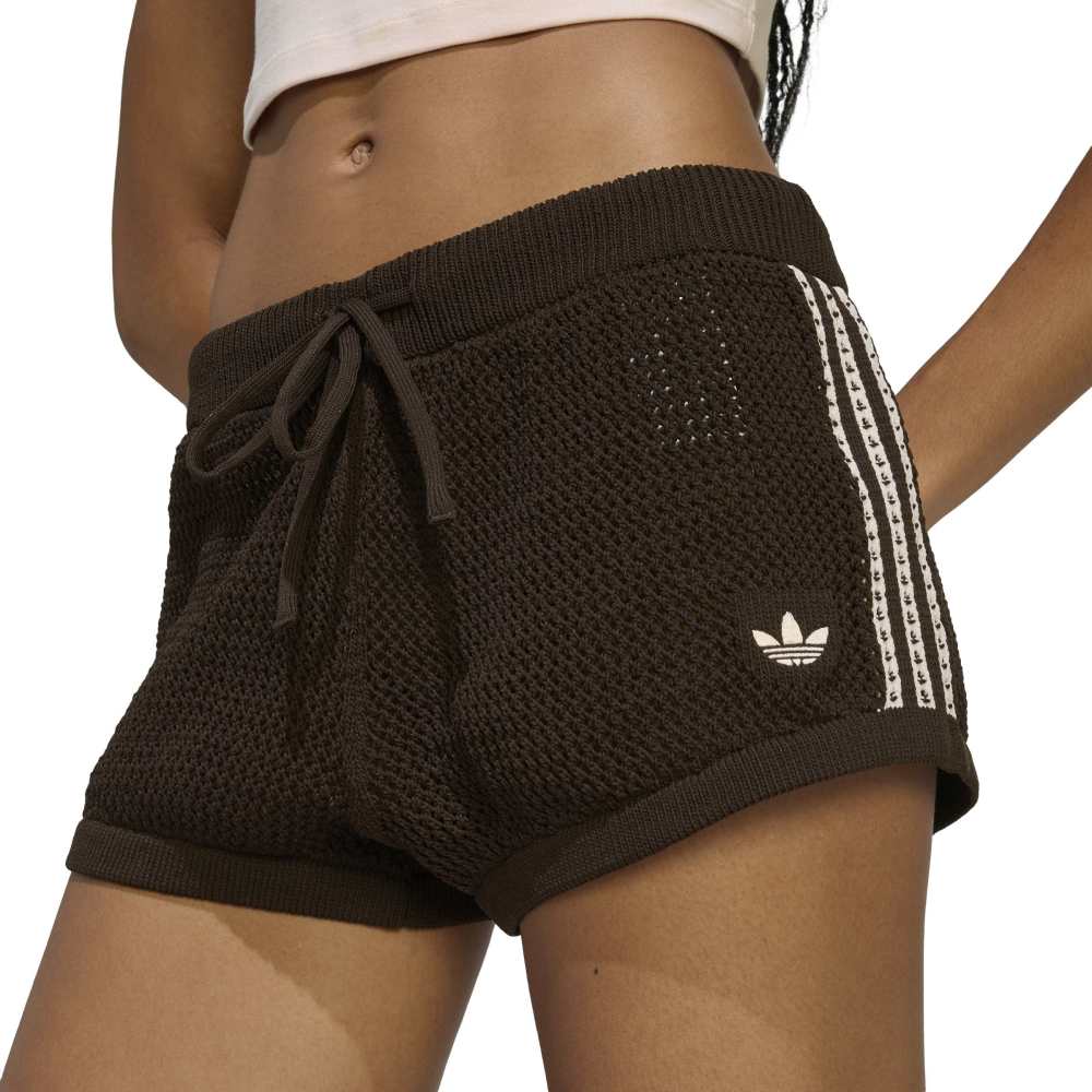 adidas Womens Knitted Crochet Short - Aurora Coffee