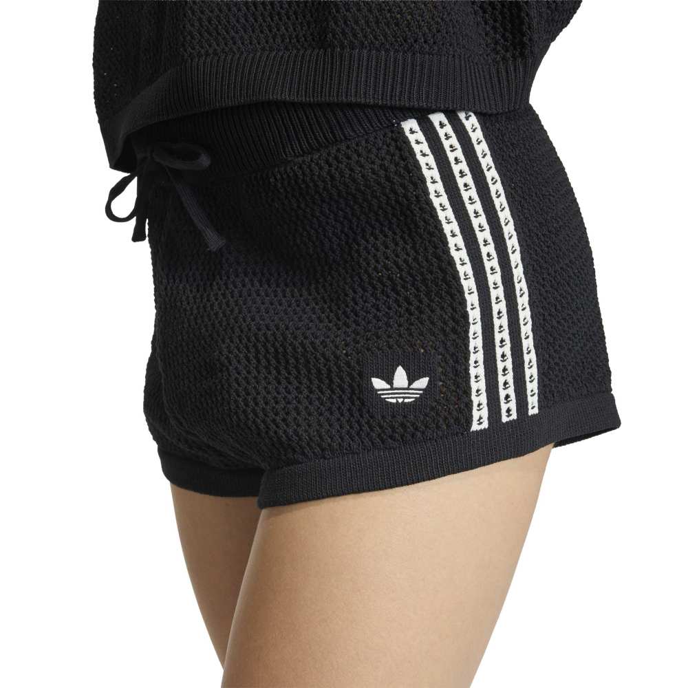 adidas Womens Knitted Crochet Short - Black