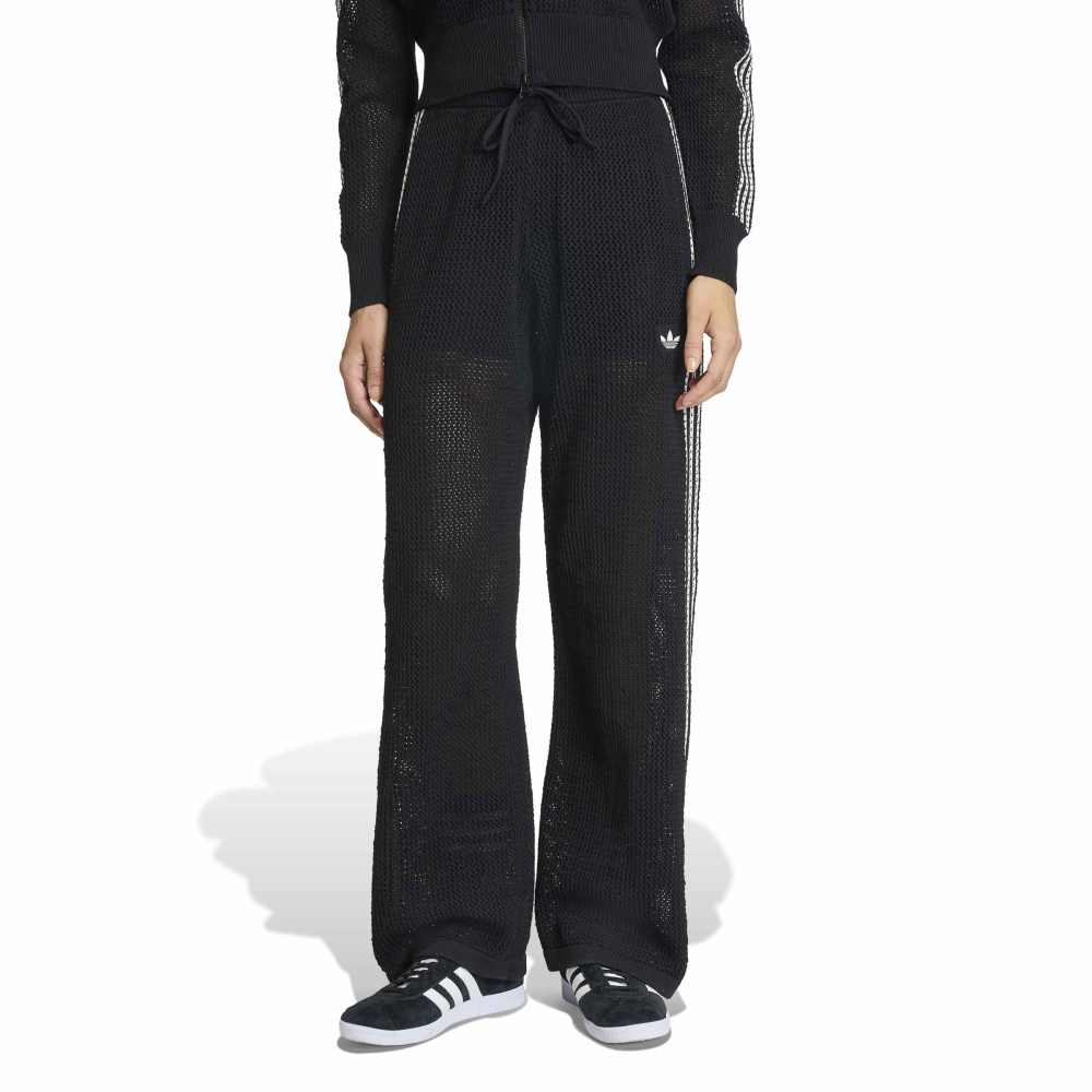 adidas Womens Knitted Crochet Track Pant  - Black