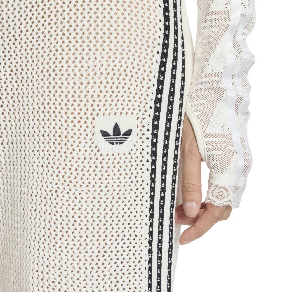 adidas Womens Knitted Crochet Track Pant  - Off White