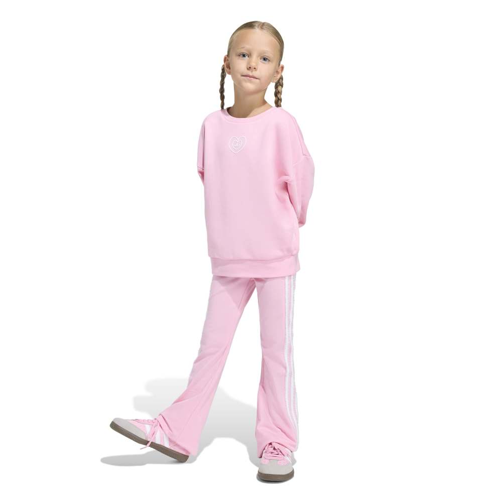 adidas Childrens Disney Crew Flared Leggings Set - Pink