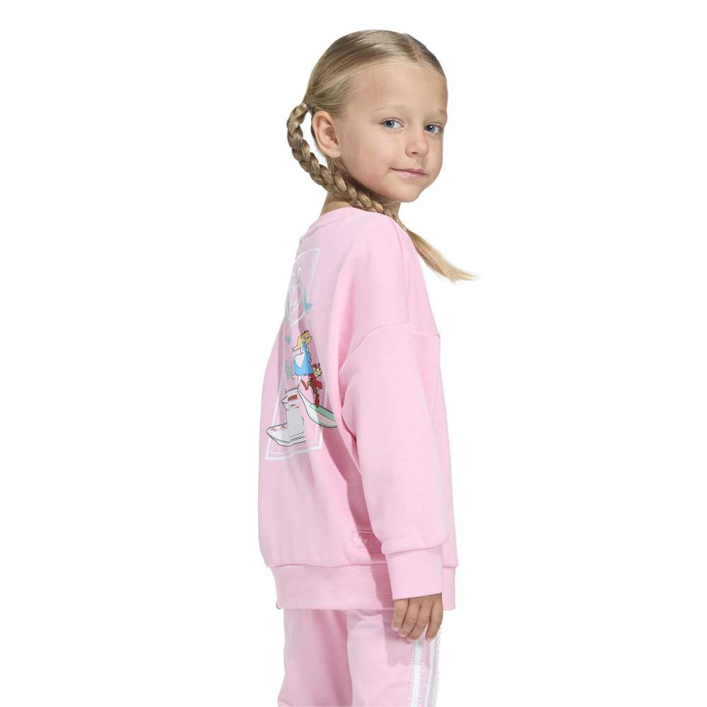 adidas Childrens Disney Crew Flared Leggings Set - Pink
