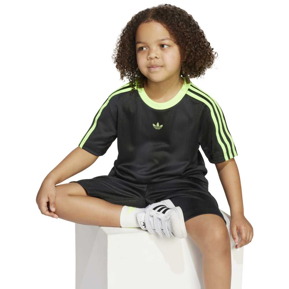 adidas Childrens Tee Set - Black / Signal Green