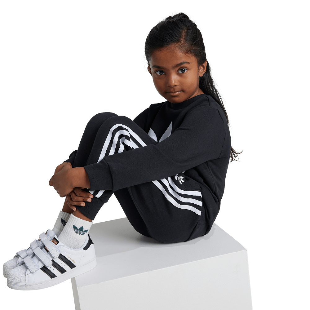 adidas Childrens Trefoil Crew Set - Black