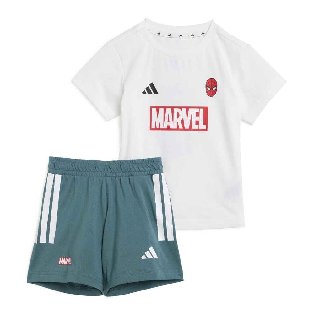 adidas Infants Marvel Spider-Man Short Tee Set - White