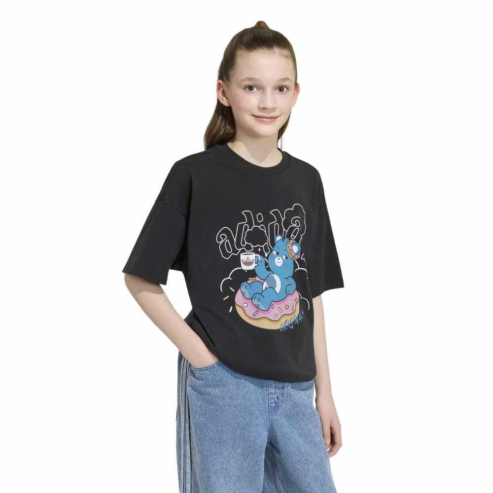 Adidas Kids Care Bears Slim 3-Stripes Tee - Black
