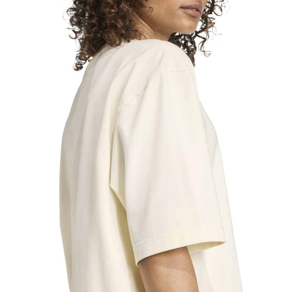 adidas Womens Essentials Linear Oversized Tee - Cream White
