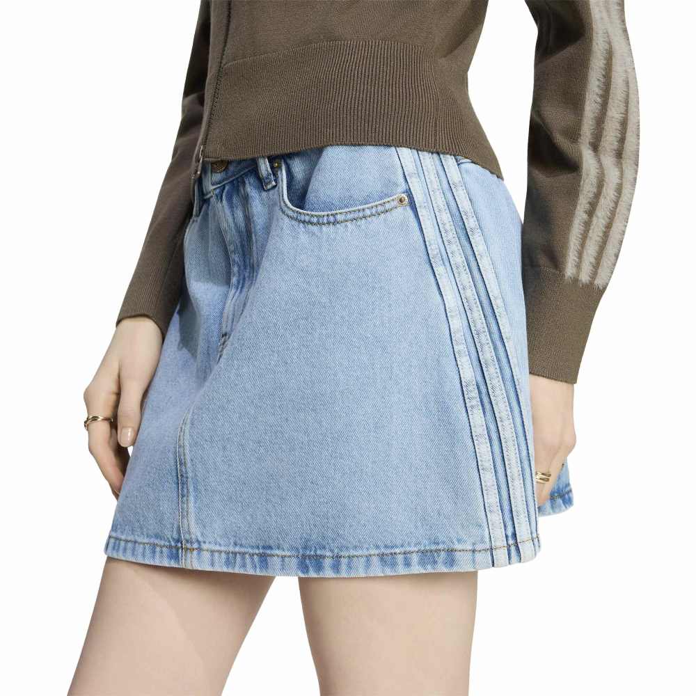 Adidas Womens Mid Rise Denim Skirt - Light Denim