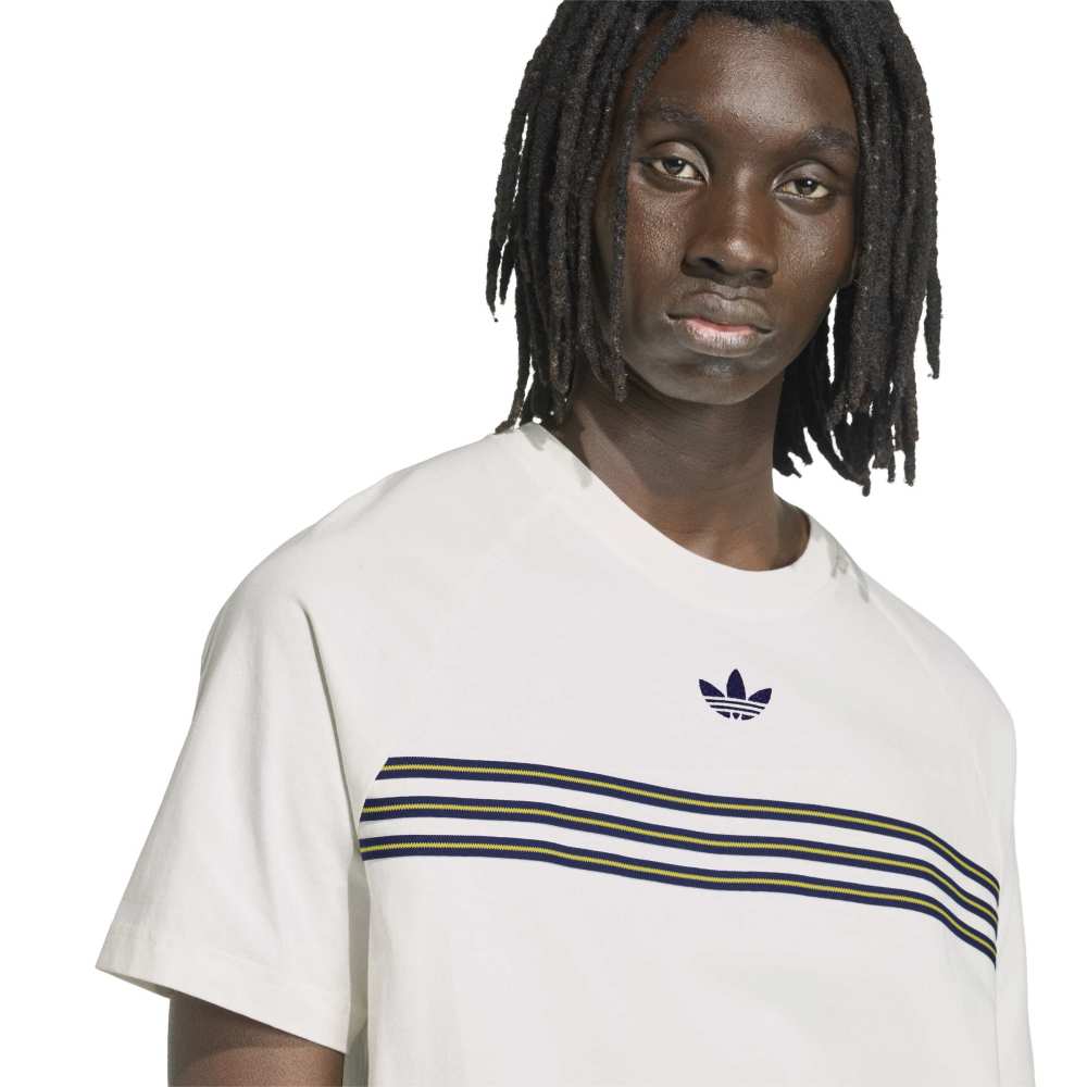 Adidas Chest Stripes Tee - Cloud White