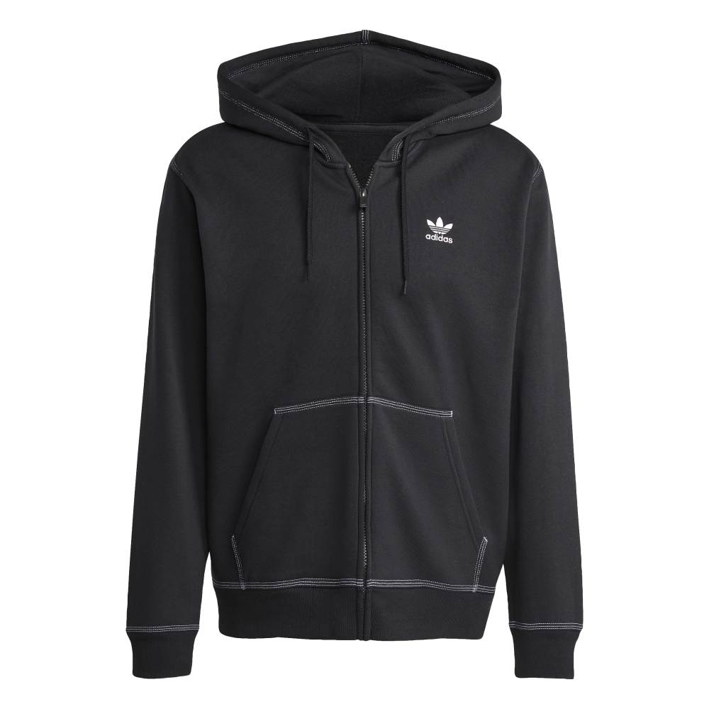 adidas Essentials Trefoil Full-Zip Hoodie - Black