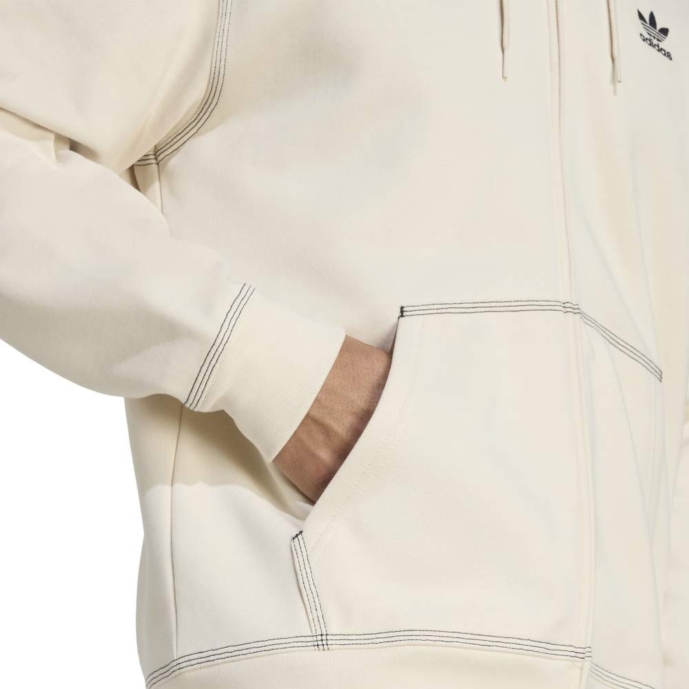 adidas Essentials Trefoil Full-Zip Hoodie - Wonder White