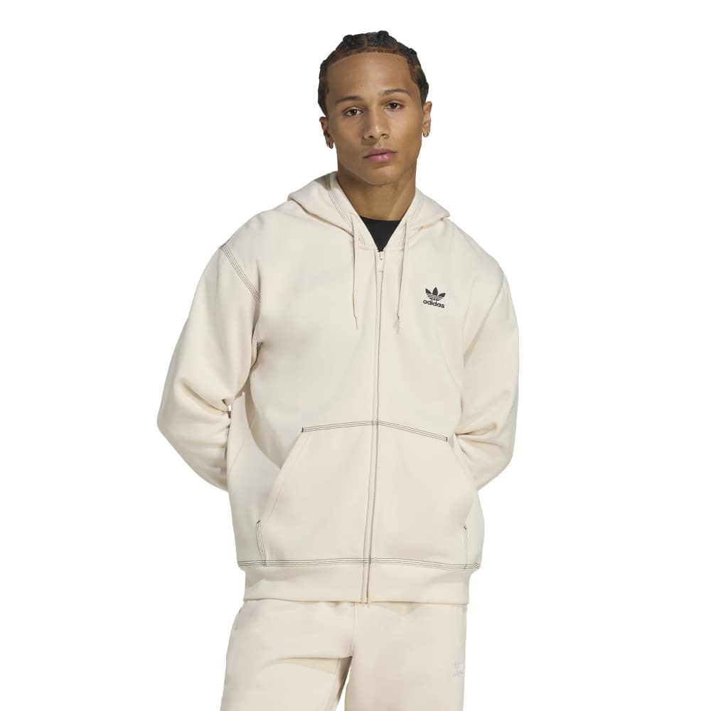 adidas Essentials Trefoil Full-Zip Hoodie - Wonder White