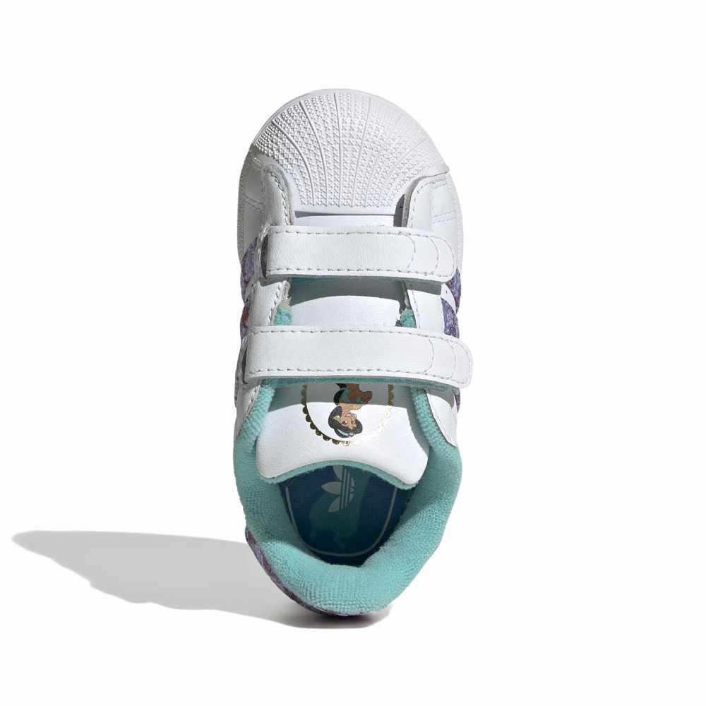 Adidas Infants' Disney Princess Jasmine Superstar II Shoes - Cloud White / Gold Metallic