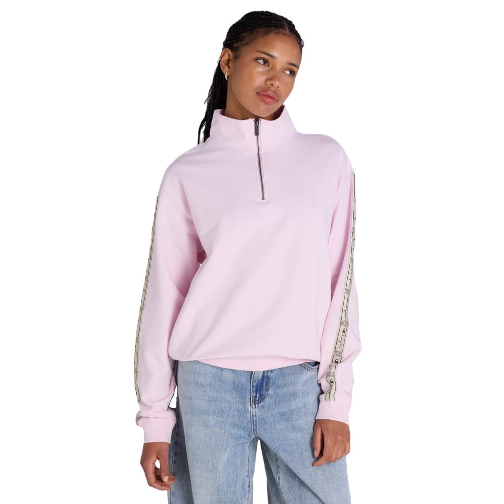 Champion Womens Taping 1/4 Zip - Lilac Pink