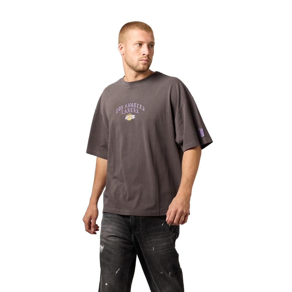 Mitchell & Ness Blackletter Champions Tee Los Angeles Lakers - Faded Slate