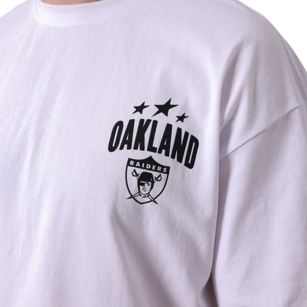 Mitchell & Ness Oakland Raiders Stars & Text Boxy Tee - White