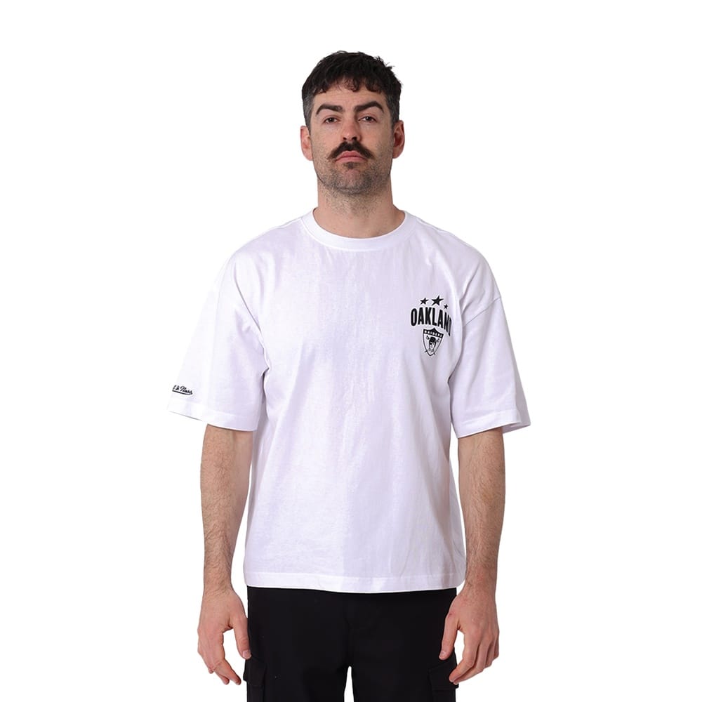 Mitchell & Ness Oakland Raiders Stars & Text Boxy Tee - White