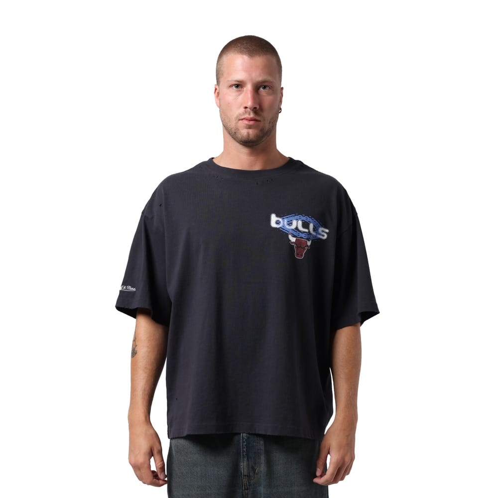 Mitchell & Ness Screenburn Tee Chicago Bulls - Washed Black