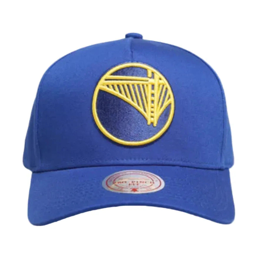 Mitchell & Ness Upside Down Logo Pro Pinch Snapback Golden State Warriors - Royal Blue