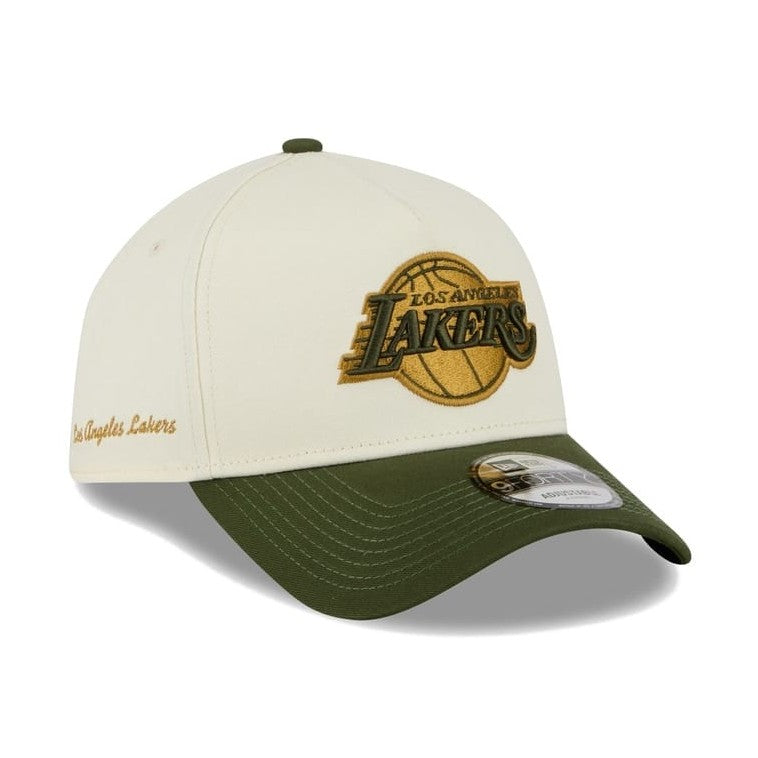 New Era 9FORTY 2 Tone A-Frame Metallic Snapback Los Angeles Lakers - Off White / Rifle Green