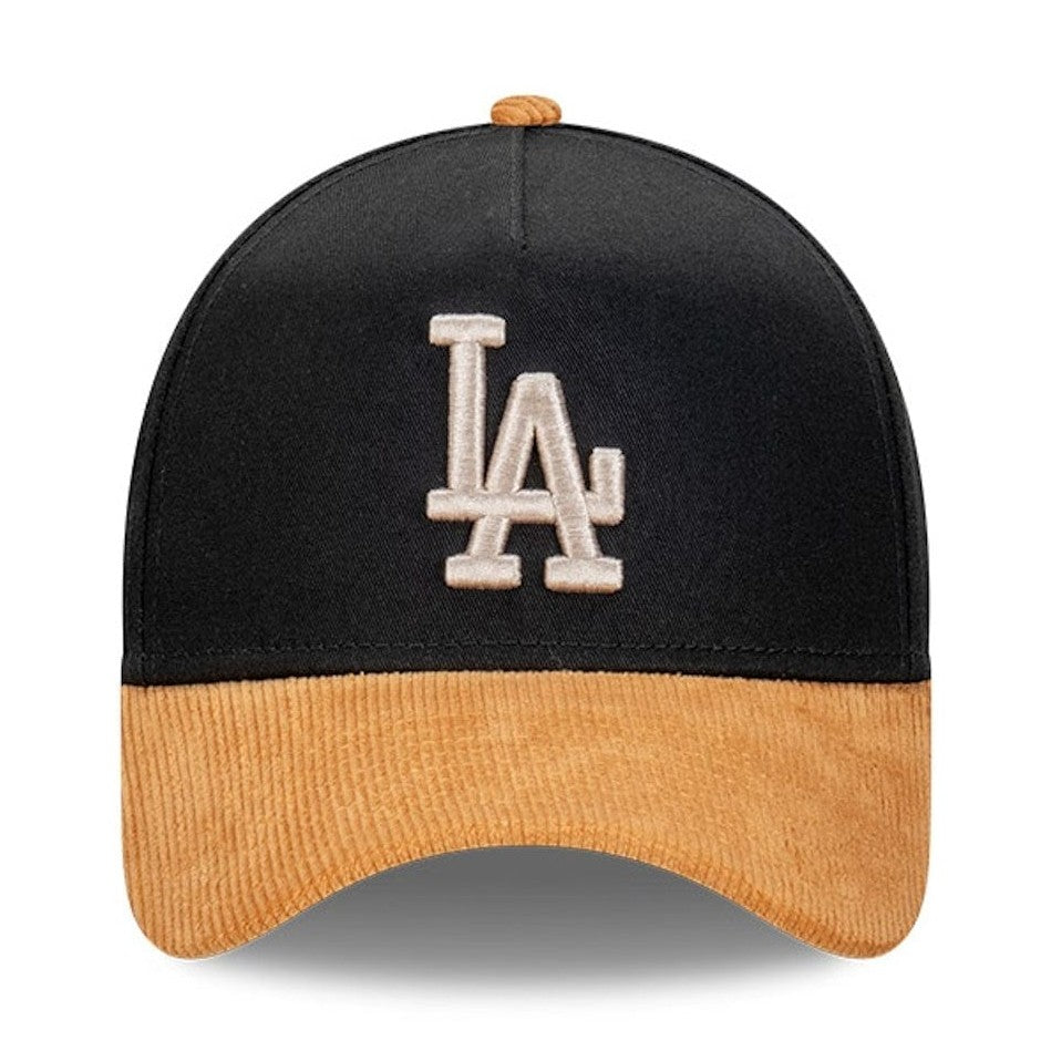 New Era 9FORTY Premium Cord Visor A-Frame Snapback Los Angeles Dodgers - Black / Wheat
