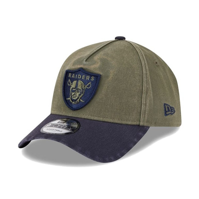 New Era 9FORTY Winecork A-Frame Snapback Las Vegas Raiders - Chrome White / Olive