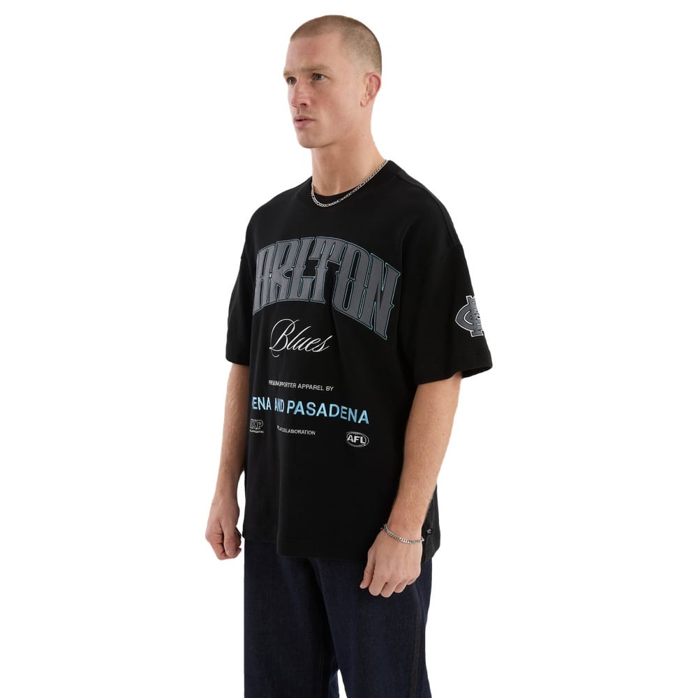 NXP X AFL Carlton Game-On Loopbk Tee - Jet Black