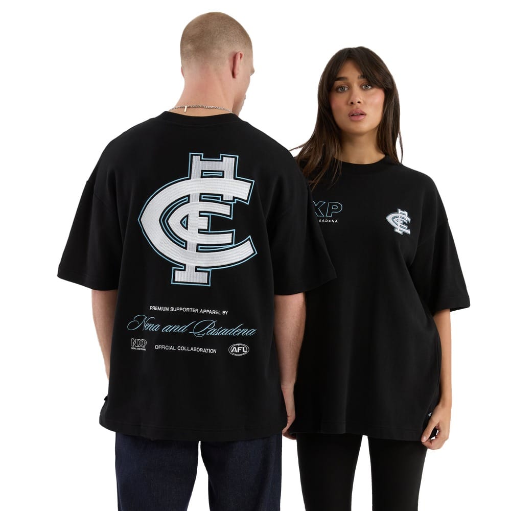 NXP X AFL Carlton Legacy Loopback Tee - Jet Black