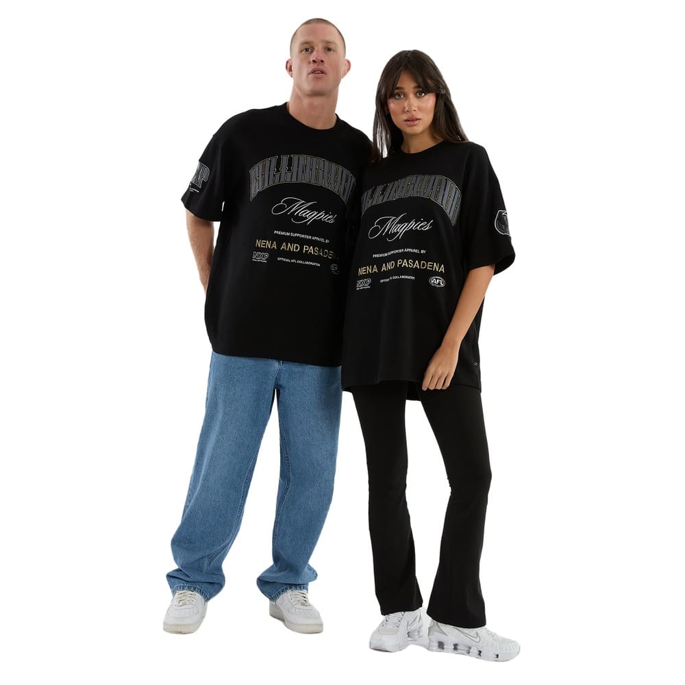 NXP X AFL Collingwood Game-On Loopbk Tee - Jet Black