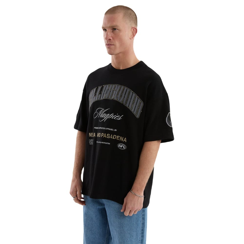 NXP X AFL Collingwood Game-On Loopbk Tee - Jet Black