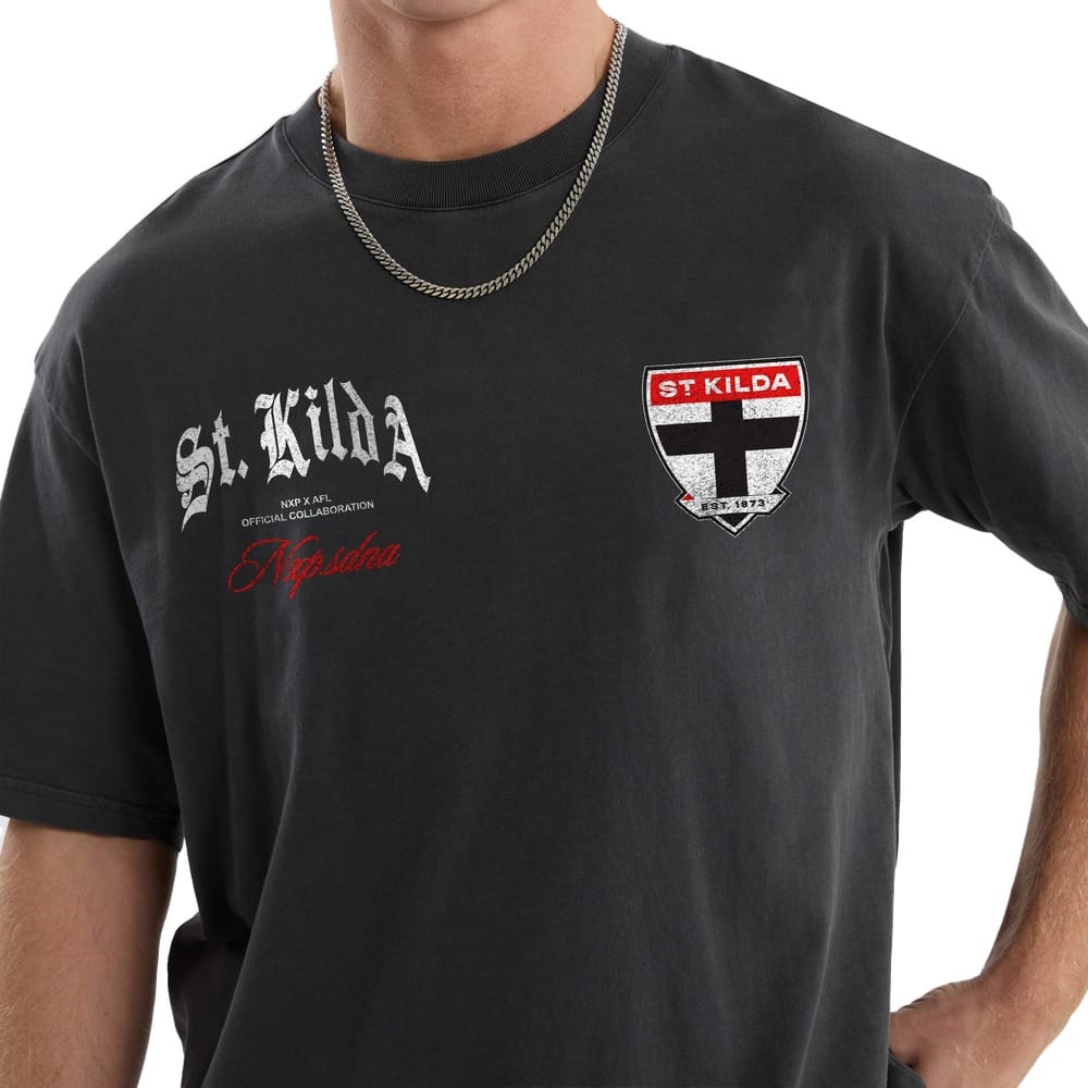 NXP X AFL St Kilda  Vintage Goth Tee - Pigment Asphalt